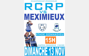 Matchs Séniors : RCRP - Plaine de L'ain