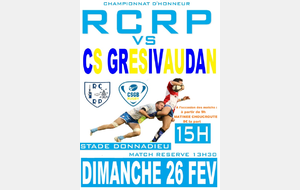 Matchs Séniors : RCRP - CS Grésivaudan