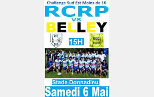 Challenge Sud Est Moins de 16 : RCRP - BELLEY