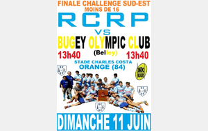 Moins de 16 : FINALE CHALLENGE SUD-EST contre BELLEY