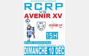 Matchs Séniors : RCRP - AVENIR XV 